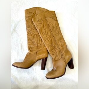 Retro Vintage Dani Black Tan Leather Boots